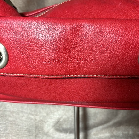 🔥 SALE! MARC JACOBS Red Leather Shoulder Bag Preppy - Picture 2 of 14